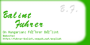 balint fuhrer business card